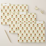 Scandinavian Inspired Orange Floral Pattern File Folder