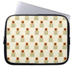 Scandinavian Inspired Orange Floral Pattern Laptop Sleeve