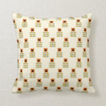 Scandinavian Inspired Orange Floral Pattern Throw Pillow