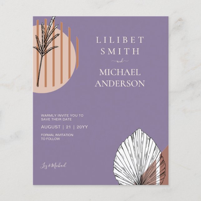 Scandinavian Japandi Abstract Shapes SAVE THE DATE Flyer (Front)