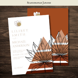 Scandinavian Japandi Modern Abstract Save Dates Invitation