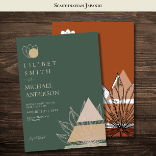 Scandinavian Japandi Modern Abstract Save Dates Invitation