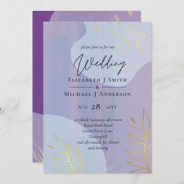 Scandinavian Japandi Modern Abstract Wedding (Front/Back)