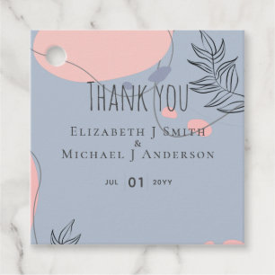 Scandinavian Japandi Modern Abstract Wedding Favor Tags
