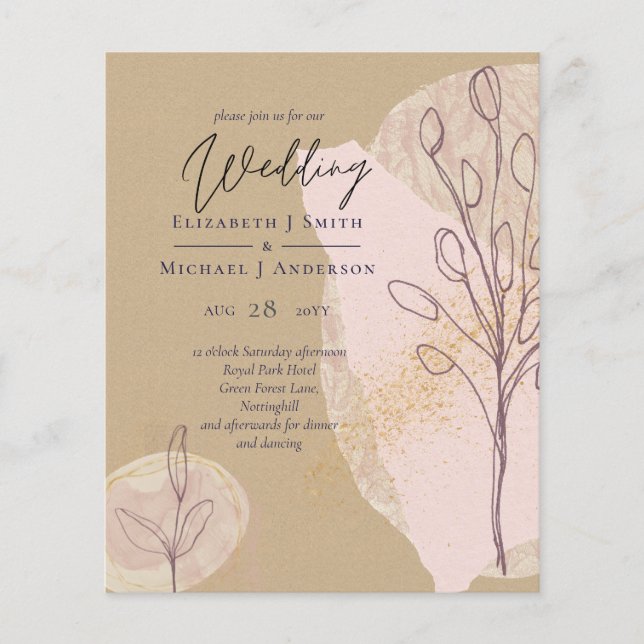 Scandinavian Japandi Modern Abstract Wedding Flyer (Front)