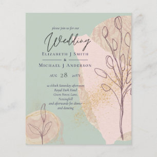 Scandinavian Japandi Modern Abstract Wedding Flyer