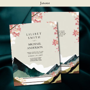 Scandinavian Japandi Wedding Theme Earth Tones Invitation