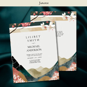 Scandinavian Japandi Wedding Theme Earth Tones Invitation