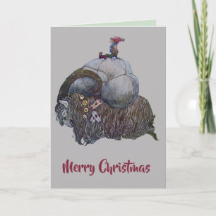 Scandinavian Julbocken Yule Goat After John Bauer Card