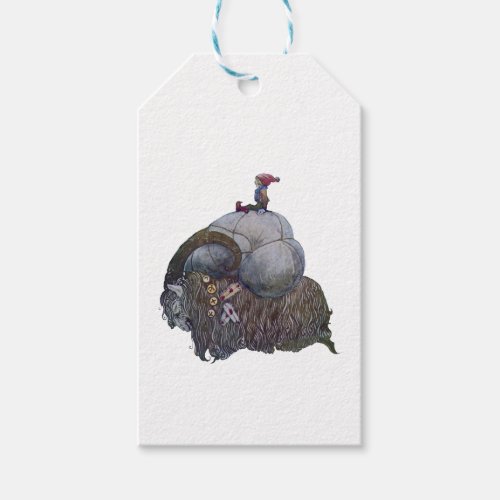 Scandinavian Julbocken Yule Goat After John Bauer Gift Tags