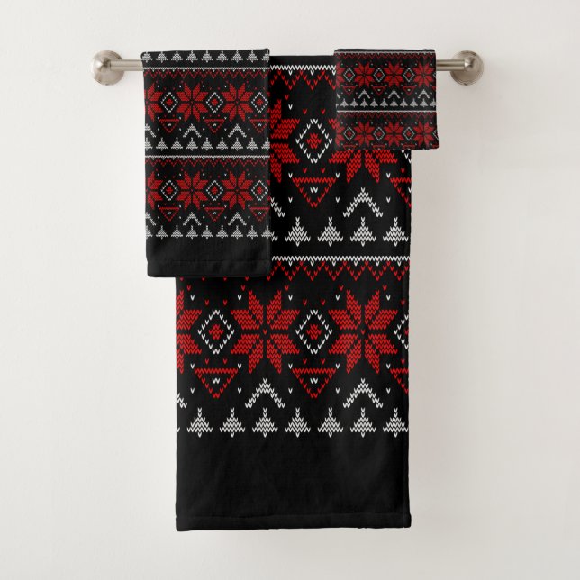 Scandinavian, knitting bath towel set (Insitu)