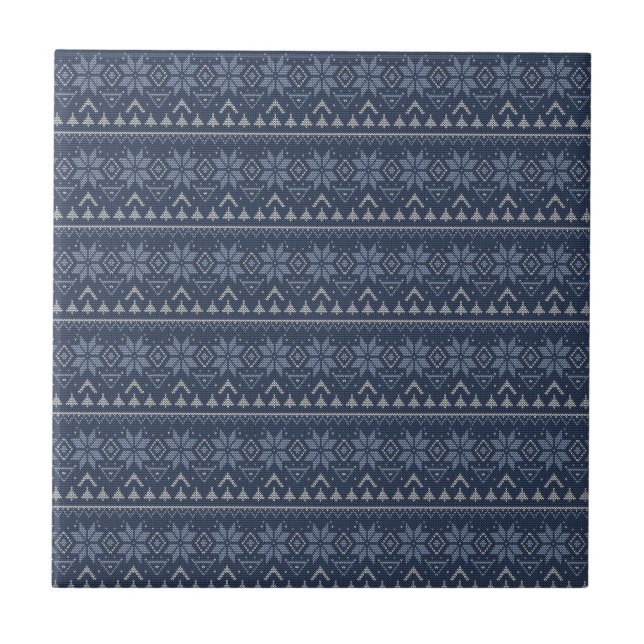 Scandinavian, knitting ceramic tile (Front)