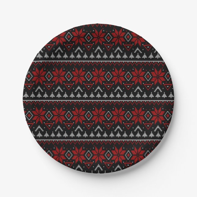 Scandinavian, knitting paper plates (Front)