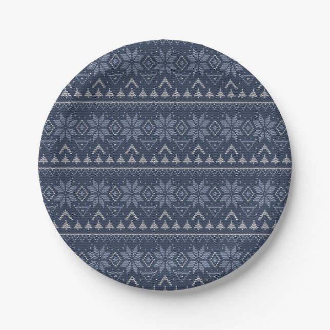 Scandinavian, knitting paper plates (Front)