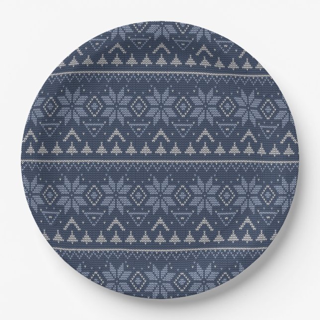 Scandinavian, knitting paper plates (Front)