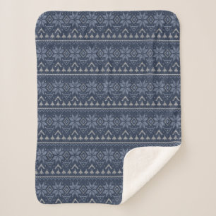 Scandinavian, knitting sherpa blanket