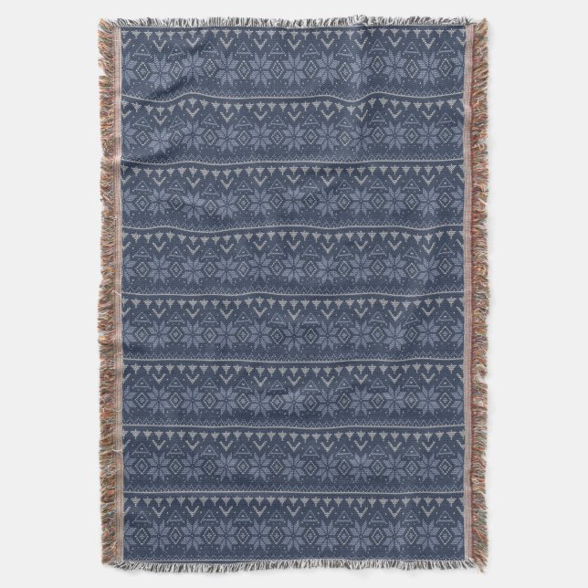 Scandinavian, knitting throw blanket (Front Vertical)