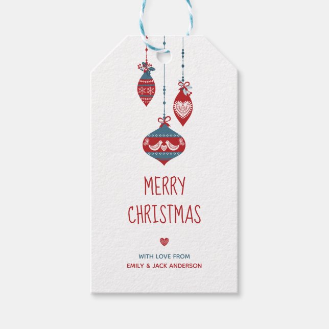 Scandinavian Love Christmas Gift Tags (Front)