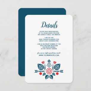 Scandinavian Love Wedding Guest Details Invitation