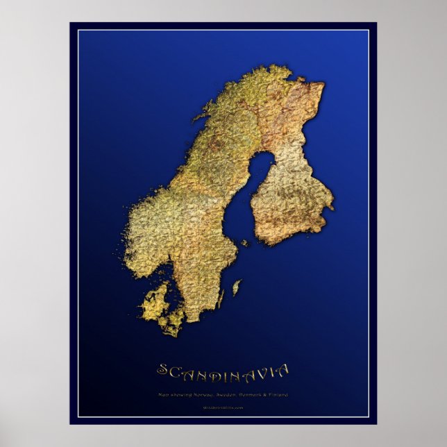 SCANDINAVIAN MAP Art Poster I (Front)