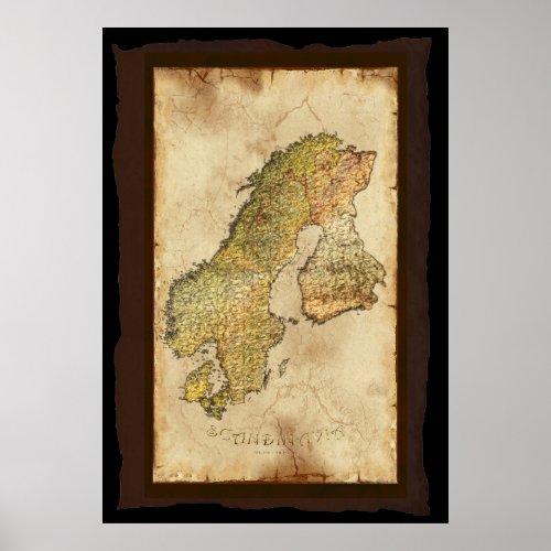 SCANDINAVIAN MAP Art Poster III