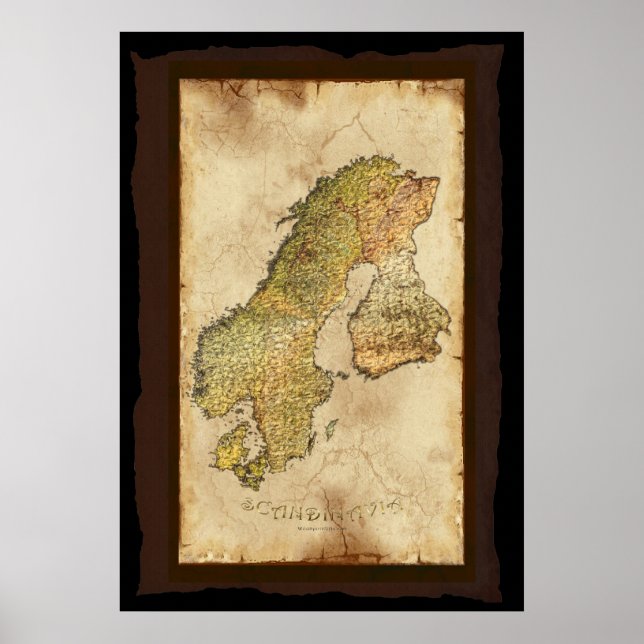 SCANDINAVIAN MAP Art Poster III (Front)