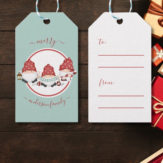 Scandinavian Merry Christmas Gnomies Gift Tags (Creator Uploaded)