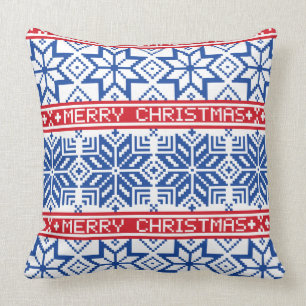 Scandinavian Merry Christmas Throw Pillow