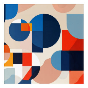 Scandinavian Mid Century Geometric Abstract Acrylic Print
