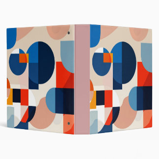 Scandinavian Mid Century Geometric Abstract Art 3 Ring Binder