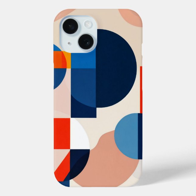 Scandinavian Mid Century Geometric Abstract Art Case-Mate iPhone Case (Back)