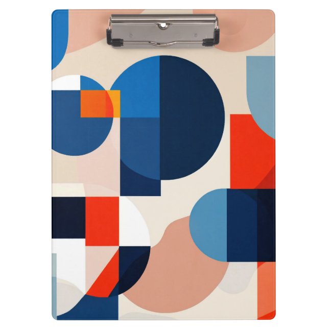 Scandinavian Mid Century Geometric Abstract Art Clipboard (Front)