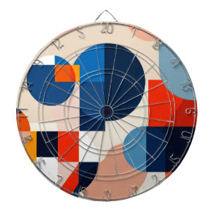 Scandinavian Mid Century Geometric Abstract Art Dart Board