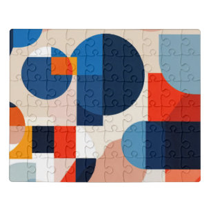 Scandinavian Mid Century Geometric Abstract Art Jigsaw Puzzle