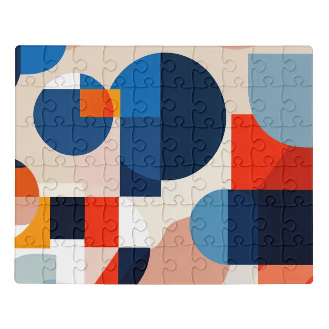 Scandinavian Mid Century Geometric Abstract Art Jigsaw Puzzle (Puzzle Horizontal)