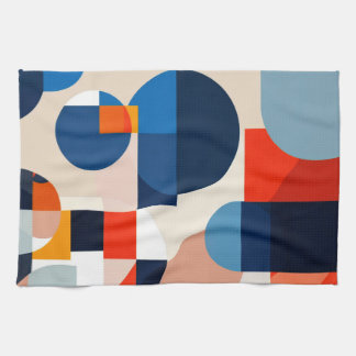 Scandinavian Mid Century Geometric Abstract Art Kitchen Towel