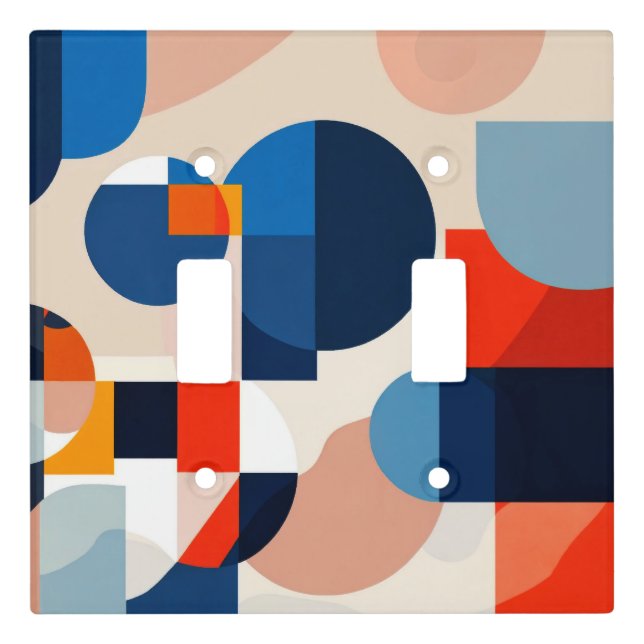 Scandinavian Mid Century Geometric Abstract Art Light Switch Cover (Front)