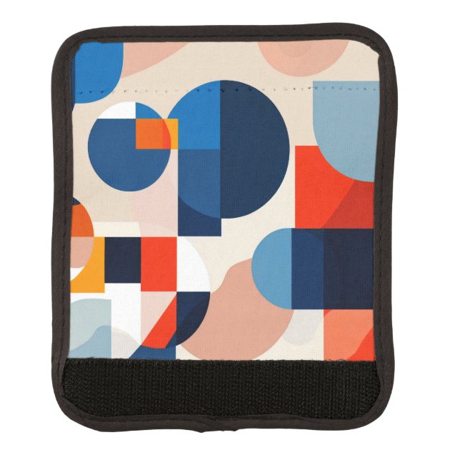Scandinavian Mid Century Geometric Abstract Art Luggage Handle Wrap (Front)