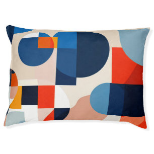 Scandinavian Mid Century Geometric Abstract Art Pet Bed
