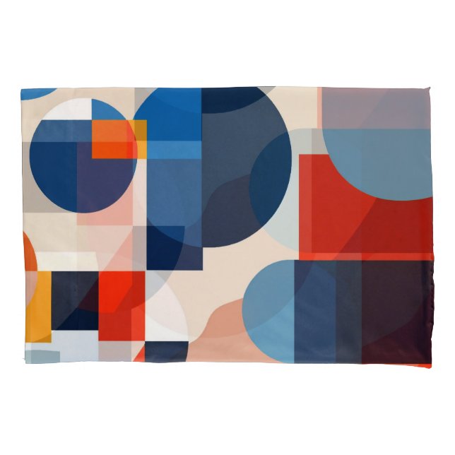 Scandinavian Mid Century Geometric Abstract Art Pillow Case (Front)