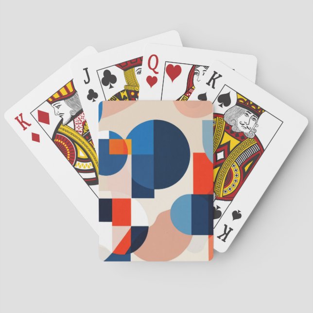 Scandinavian Mid Century Geometric Abstract Art Poker Cards (Back)