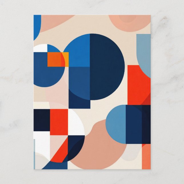 Scandinavian Mid Century Geometric Abstract Art Postcard (Front)
