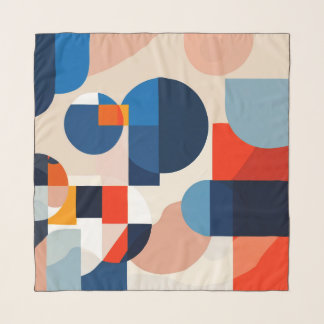 Scandinavian Mid Century Geometric Abstract Art Scarf