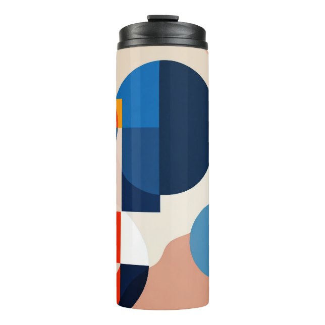 Scandinavian Mid Century Geometric Abstract Art Thermal Tumbler (Front)