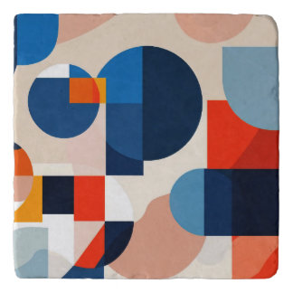 Scandinavian Mid Century Geometric Abstract Art Trivet