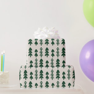 Scandinavian Minimal Christmas Tree Gift Wrapping Paper
