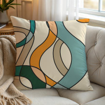 Scandinavian Modern Abstract Muted Sage Mustard