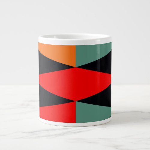 Scandinavian Modern Geometrical Diamond Pattern Giant Coffee Mug