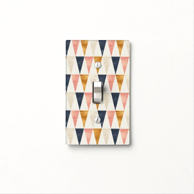Scandinavian Navy Flag Pattern Light Switch Cover (In Situ)