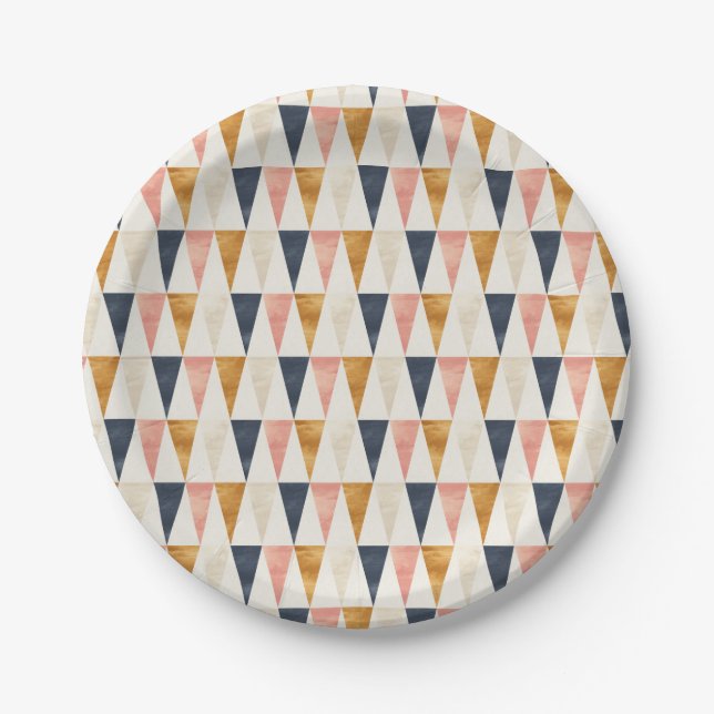 Scandinavian Navy Flag Pattern Paper Plates (Front)